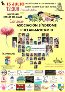 Cartel sobre un evento para conocer la Asociación Síndrome Phelan-McDermid