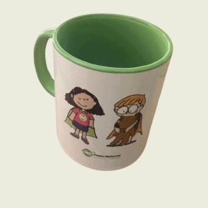 Taza verde héroes 2025
