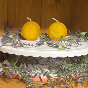Vela de cera de abeja con logo ASPM